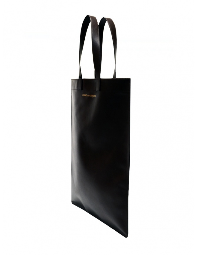 Comme Des Garcons Leather Tote Huge Logo Tote Bag Black – NOMAD