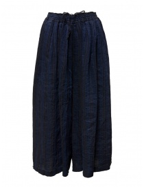 Vlas Blomme pantalone blu a righe 13544001 G.BLUE order online