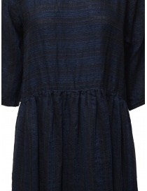 Vlas Blomme long dress in blue striped linen price