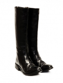 Carol Christian Poell AF/0991L black diagonal zip knee high boots buy online