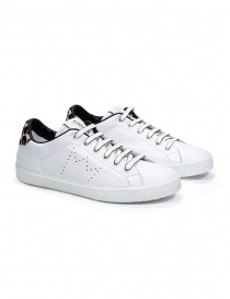 Womens shoes online: Leather Crown W_LC06_20113 white sneakers with spotted heel