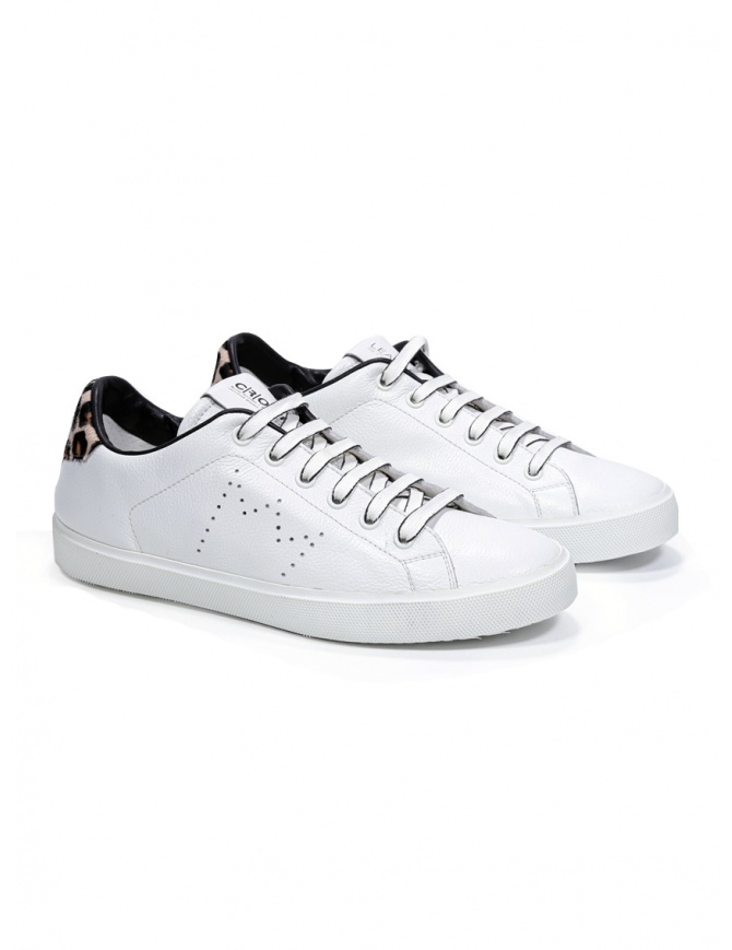 Leather Crown W_LC06_20113 sneakers bianche tallone maculato W LC06 20113 calzature donna online shopping