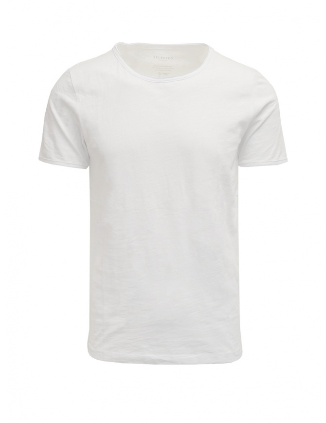 Selected Homme t-shirt bianca in cotone organico 16071775 BRIGHT WHITE t shirt uomo online shopping