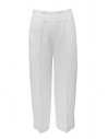 European Culture pantaloni ampi bianchi in lino e cotone acquista online 07EU 7076 1101 WHT