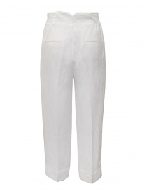 European Culture pantaloni ampi bianchi in lino e cotone acquista online