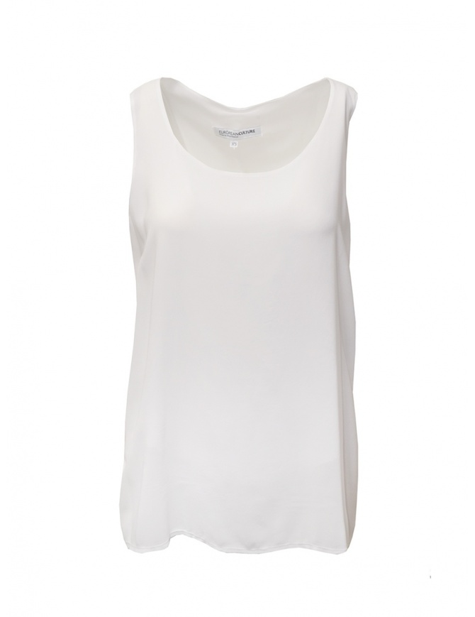 European Culture wide sleeve white tank top 38H0 8068 1101 WHT women s tops online shopping