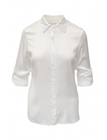 European Culture camicia bianca con maniche arrotolate 65B0 6492 1101 WHT