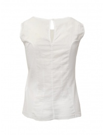 European Culture camicia senza maniche semitrasparente bianca
