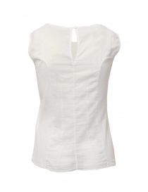 European Culture white semi-transparent sleeveless shirt