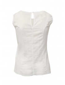 European Culture white semi-transparent sleeveless shirt buy online