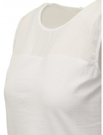 European Culture white semi-transparent sleeveless shirt price