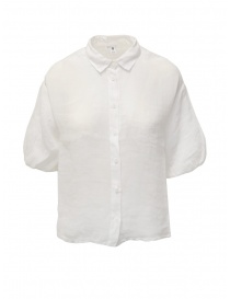 Womens shirts online: European Culture white half sleeve shirt