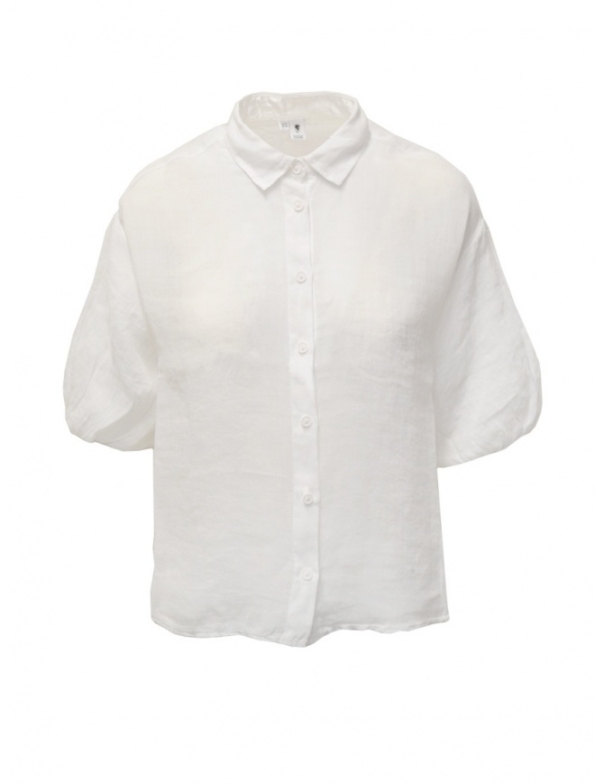 European Culture white half sleeve shirt 67BU 7027 1101 WHT womens shirts online shopping