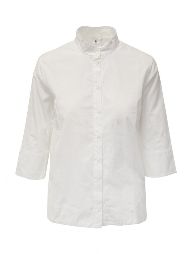 European Culture camicia bianca con collo alla coreana 65YU 7504 1101 WHT camicie donna online shopping