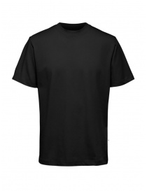 Selected Homme t-shirt nera in cotone organico 16077385 BLACK