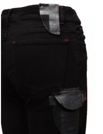 D.D.P. jeans neri con dettagli in pelle prezzo