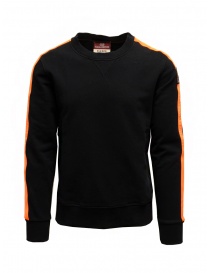 Men s knitwear online: Parajumpers Armstrong black sweatshirt with orange bands