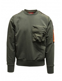 Parajumpers Sabre green sweatshirt with front pocket PMFLERE01 SABRE SYCAMORE