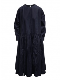 Casey Casey maxi abito a maniche lunghe in cotone blu 15FR331 NAVY