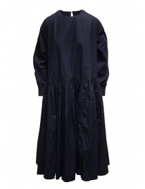 Casey Casey maxi long sleeve dress in blue cotton 15FR331 NAVY