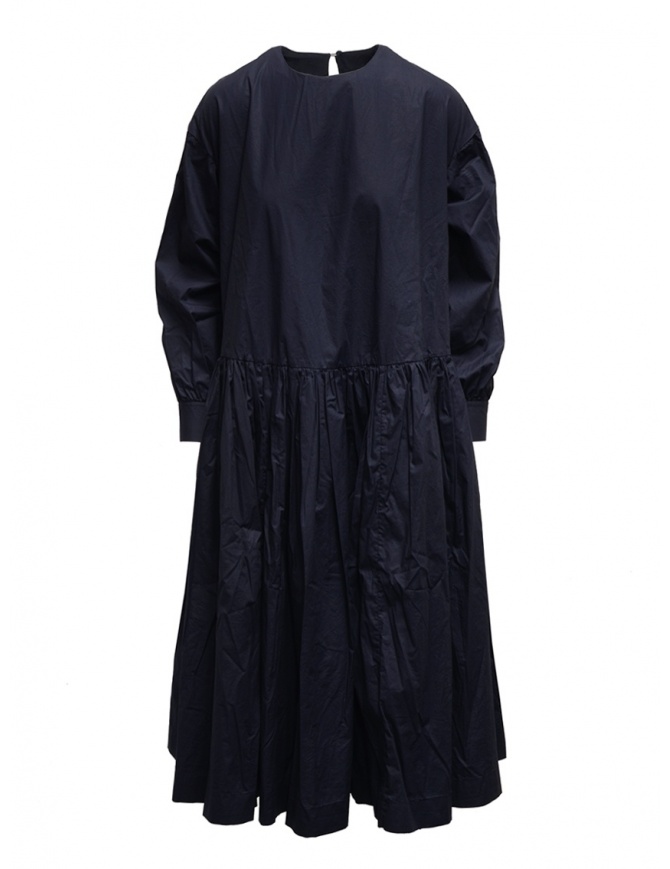 Casey Casey maxi abito a maniche lunghe in cotone blu 15FR331 NAVY abiti donna online shopping