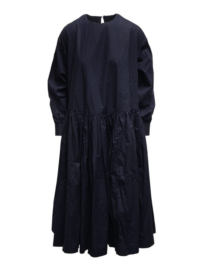 Casey Casey maxi long sleeve dress in blue cotton 15FR331 NAVY womens dresses online shopping