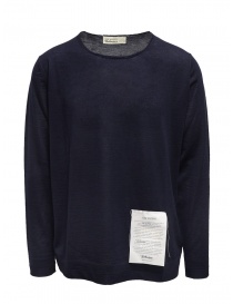 Ballantyne Raw Diamond blue cashmere crewneck sweater S2P080 16WS2 13777 BLK-NVY order online
