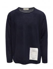 Men s knitwear online: Ballantyne Raw Diamond blue cashmere crewneck sweater