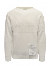 Maglieria uomo online: Ballantyne Raw Diamond pullover bianco in cotone scollo a barchetta