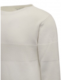 Ballantyne Raw Diamond pullover bianco in cotone scollo a barchetta prezzo