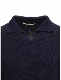 Ballantyne Raw Diamond pullover collo a camicia blu in cotone prezzo