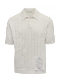 Ballantyne Raw Diamond pierced white cotton polo shirt S2W053 7C038 10014 WHT order online