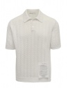 Ballantyne Raw Diamond pierced white cotton polo shirt buy online S2W053 7C038 10014 WHT