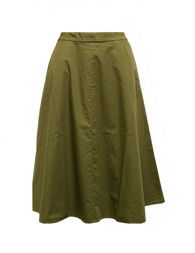 Cellar Door Ambra green khaki checkered skirt AMBRA NF066 76 CAPILET OLIVE womens skirts online shopping