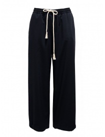 Womens trousers online: Cellar Door Laura wide blue pants with drawstring