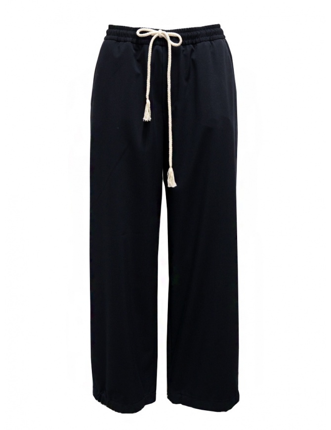 Cellar Door Laura wide blue pants with drawstring LAURA NQ050 69 MARITIME BLUE womens trousers online shopping
