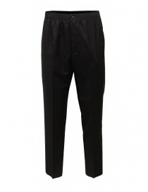 Mens trousers online: Cellar Door black Ciack trousers with elastic waist