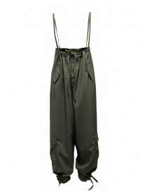 Womens trousers online: Cellar Door Daisy olive green high-waisted pants-dungarees