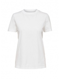 T shirt donna online: Selected Femme T-shirt bianca in cotone Pima