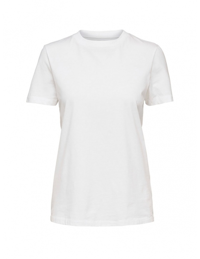 Selected Femme white T-shirt in Pima cotton 16043884 BRIGHT WHITE