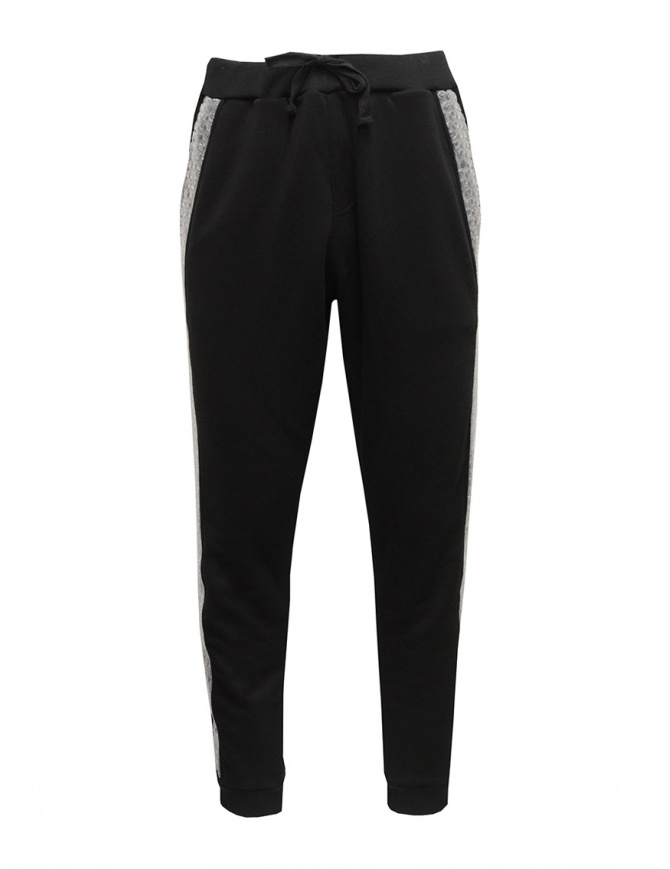 Whiteboards joggers felpati con banda pluriball WB05SJ2021 BLACK pantaloni uomo online shopping