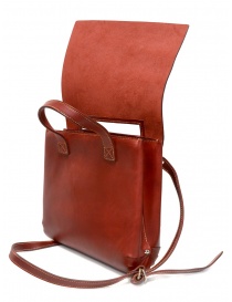 Guidi GD03 red shoulder bag with flap in leather