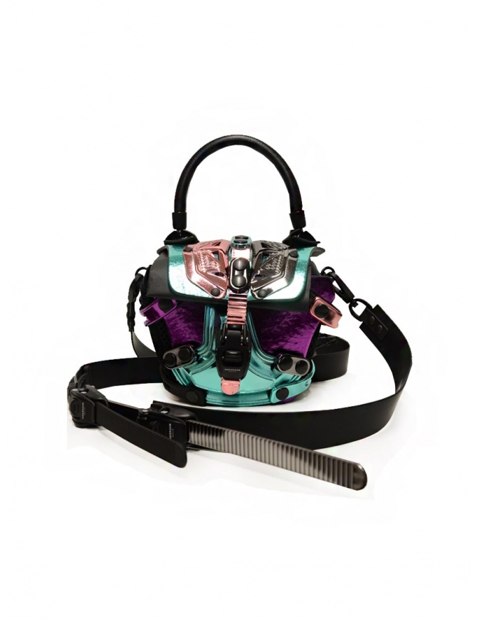 Innerraum borsetta metallizzata a tracolla rosa, viola, pavone I83 MIX/BK/PV MINI FLAP borse online shopping