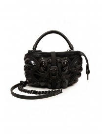 Innerraum black shoulder bag in leather, rubber and mesh I35 BK/BK/CH POCHETTE