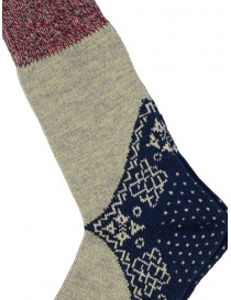 Kapital bandana patterned socks in blue, grey, red buy online