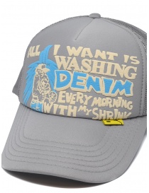 Kapital grey cap with white and blue frontal writing hats and caps buy online