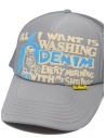 Kapital cappellino grigio con scritta frontale bianca e azzurra K2103XH529 GRAY acquista online