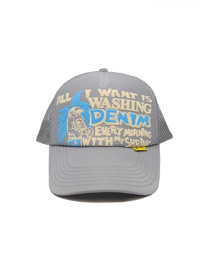 Kapital cappellino grigio con scritta frontale bianca e azzurra K2103XH529 GRAY cappelli online shopping