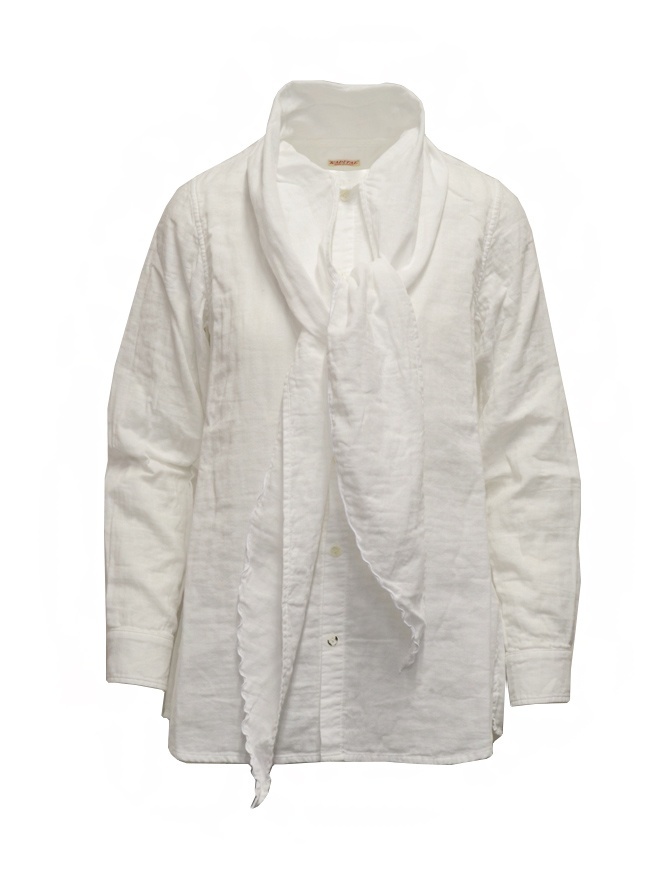 Kapital white shirt with bow at the neck K2009LS004 WHT womens shirts online shopping