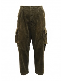 Kapital pantaloni cargo Wallaby in velluto a coste verdi K2011LP126 GR-KH